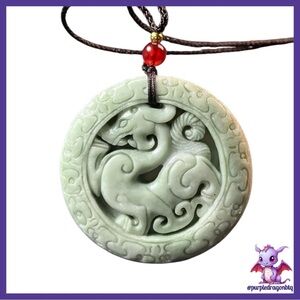 Elegant Natural Stone Qilin Pendant Necklace